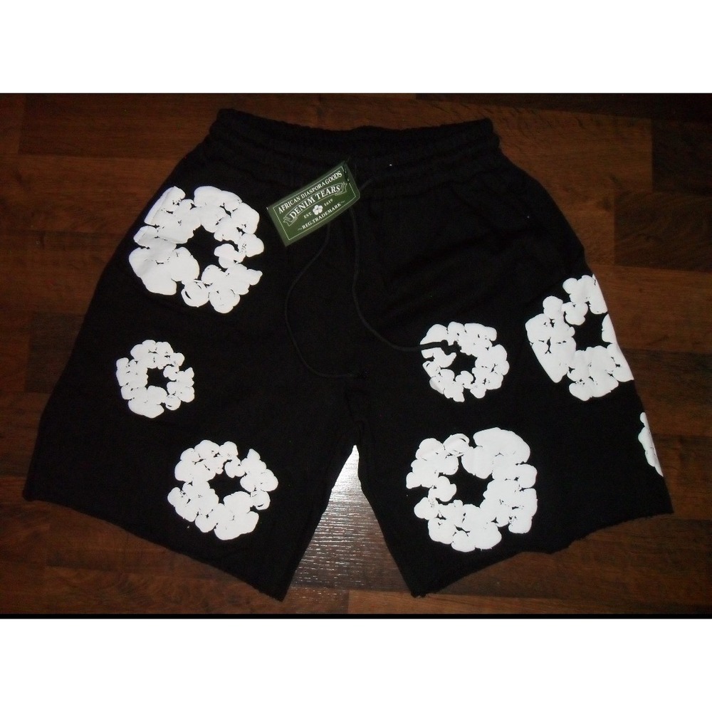 Denim Tears Cotton Wreath Shorts Mens Size XL Black NWT